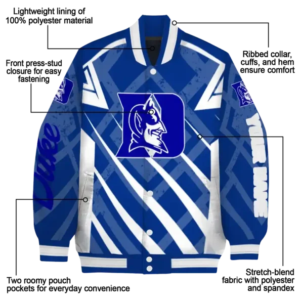 customized duke blue devils chevron angles blue varsity jacket new arrival.webp