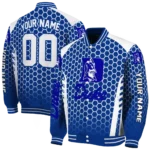 customized duke blue devils hexagon grid blue varsity jacket best selling.webp