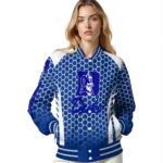 customized duke blue devils hexagon grid blue varsity jacket best selling.webp