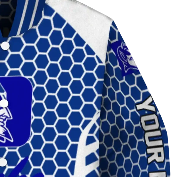 customized duke blue devils hexagon grid blue varsity jacket premium grade.webp