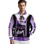 customized east carolina pirates mesh effect purple black varsity jacket best selling.webp