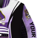 customized east carolina pirates mesh effect purple black varsity jacket best selling.webp