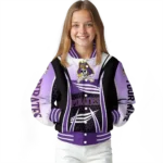 customized east carolina pirates mesh effect purple black varsity jacket best selling.webp