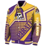 customized east carolina pirates star burst purple varsity jacket best selling.webp