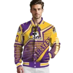 customized east carolina pirates star burst purple varsity jacket best selling.webp
