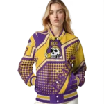 customized east carolina pirates star burst purple varsity jacket best selling.webp