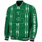 customized eastern michigan eagles bolt stripe green varsity jacket best selling.webp