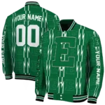 customized eastern michigan eagles bolt stripe green varsity jacket best selling.webp