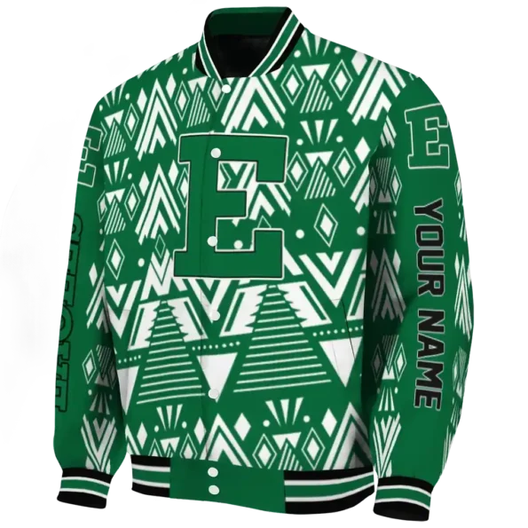 customized eastern michigan eagles pyramid shapes green varsity jacket best selling.webp