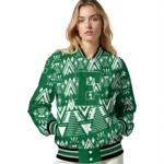 customized eastern michigan eagles pyramid shapes green varsity jacket best selling.webp