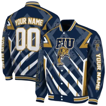 customized fiu panthers chevron angles blue varsity jacket fashion forward.webp