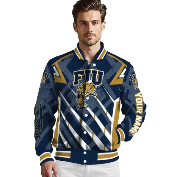 customized fiu panthers chevron angles blue varsity jacket high quality.webp