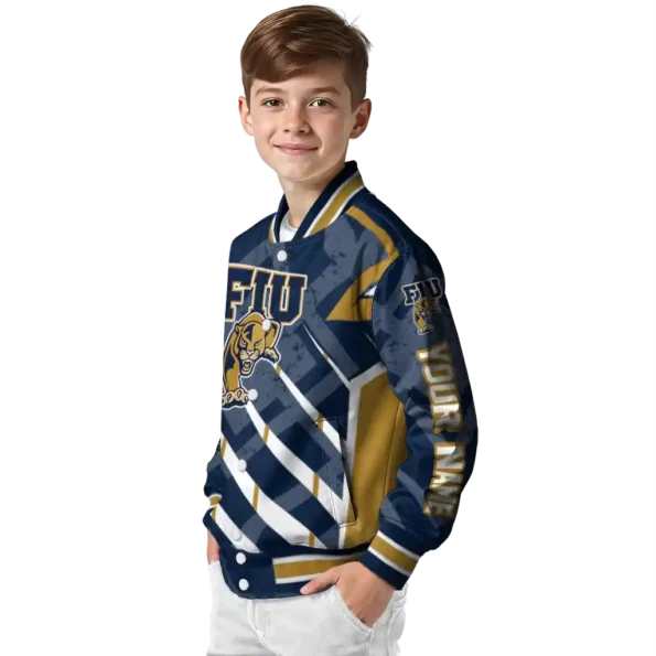 customized fiu panthers chevron angles blue varsity jacket trendy.webp