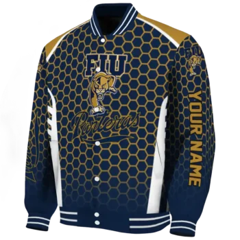 customized fiu panthers hexagon grid blue varsity jacket best selling.webp