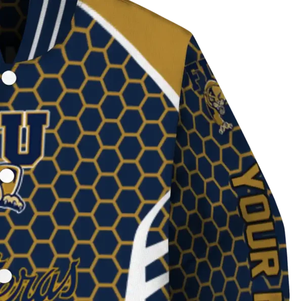 customized fiu panthers hexagon grid blue varsity jacket premium grade.webp
