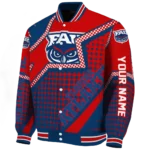 customized florida atlantic owls star burst blue varsity jacket best selling.webp