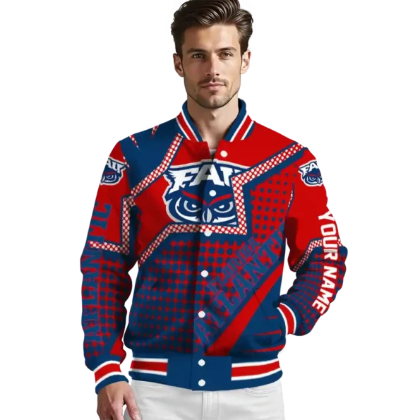 customized florida atlantic owls star burst blue varsity jacket high quality.webp