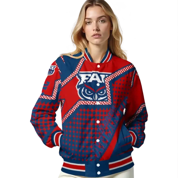 customized florida atlantic owls star burst blue varsity jacket latest model.webp