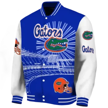 customized florida gators ferris arena blue white varsity jacket best selling.webp