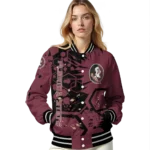 customized florida state seminoles hexagon cluster garnet black varsity jacket best selling.webp