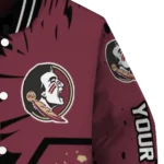 customized florida state seminoles hexagon cluster garnet black varsity jacket best selling.webp