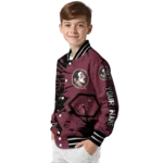 customized florida state seminoles hexagon cluster garnet black varsity jacket best selling.webp