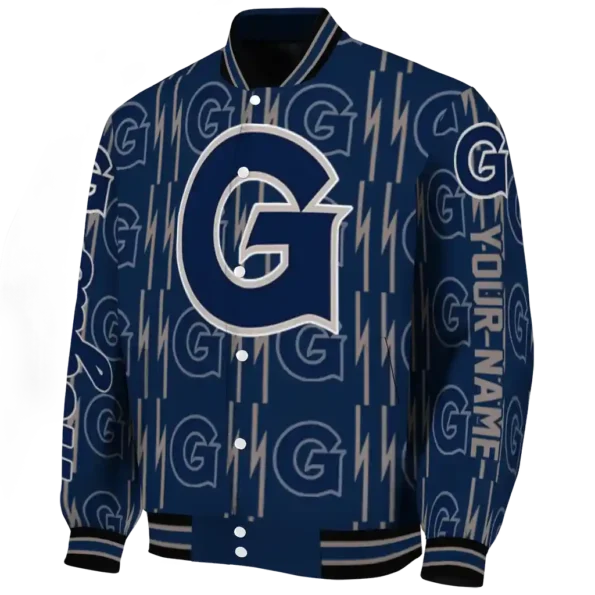 customized georgetown hoyas bolt stripe blue varsity jacket best selling.webp