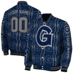 customized georgetown hoyas bolt stripe blue varsity jacket best selling.webp