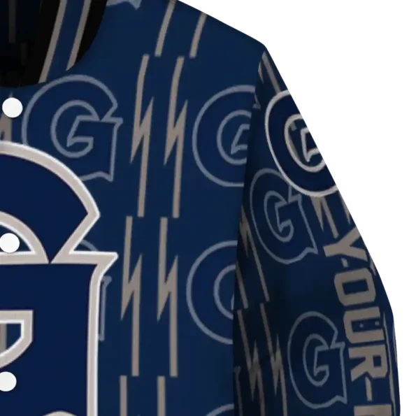 customized georgetown hoyas bolt stripe blue varsity jacket premium grade.webp