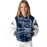 customized georgetown hoyas ferris arena blue white varsity jacket best selling.webp
