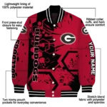 customized georgia bulldogs hexagon cluster red black varsity jacket best selling.webp