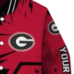 customized georgia bulldogs hexagon cluster red black varsity jacket best selling.webp