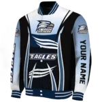 customized georgia southern eagles mesh effect blue black varsity jacket best selling.webp
