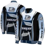 customized georgia southern eagles mesh effect blue black varsity jacket best selling.webp
