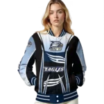 customized georgia southern eagles mesh effect blue black varsity jacket best selling.webp