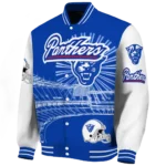 customized georgia state panthers ferris arena blue white varsity jacket best selling.webp