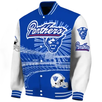 customized georgia state panthers ferris arena blue white varsity jacket best selling.webp