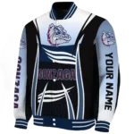 customized gonzaga bulldogs mesh effect blue black varsity jacket best selling.webp