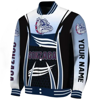 customized gonzaga bulldogs mesh effect blue black varsity jacket best selling.webp