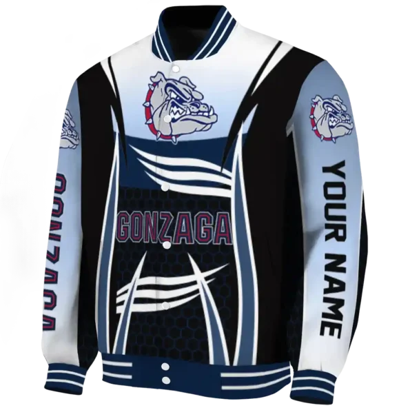 customized gonzaga bulldogs mesh effect blue black varsity jacket best selling.webp