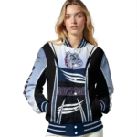customized gonzaga bulldogs mesh effect blue black varsity jacket best selling.webp