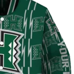 customized hawaii rainbow warriors bolt stripe green varsity jacket best selling.webp
