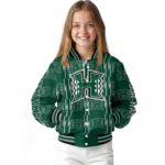 customized hawaii rainbow warriors bolt stripe green varsity jacket best selling.webp