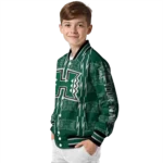 customized hawaii rainbow warriors bolt stripe green varsity jacket best selling.webp