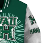 customized hawaii rainbow warriors ferris arena green white varsity jacket best selling.webp