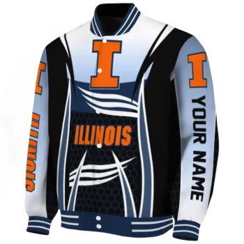 customized illinois fighting illini mesh effect blue black varsity jacket best selling.webp