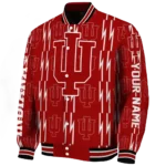 customized indiana hoosiers bolt stripe red varsity jacket best selling.webp