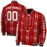 customized indiana hoosiers bolt stripe red varsity jacket best selling.webp