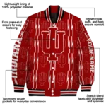 customized indiana hoosiers bolt stripe red varsity jacket best selling.webp