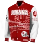 customized indiana hoosiers ferris arena red white varsity jacket best selling.webp